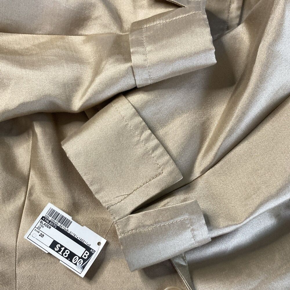 TALBOTS Woman Lined Metallic Gold Blazer (Women’s 20W) NEW Dress Jacket - Picture 5 of 6